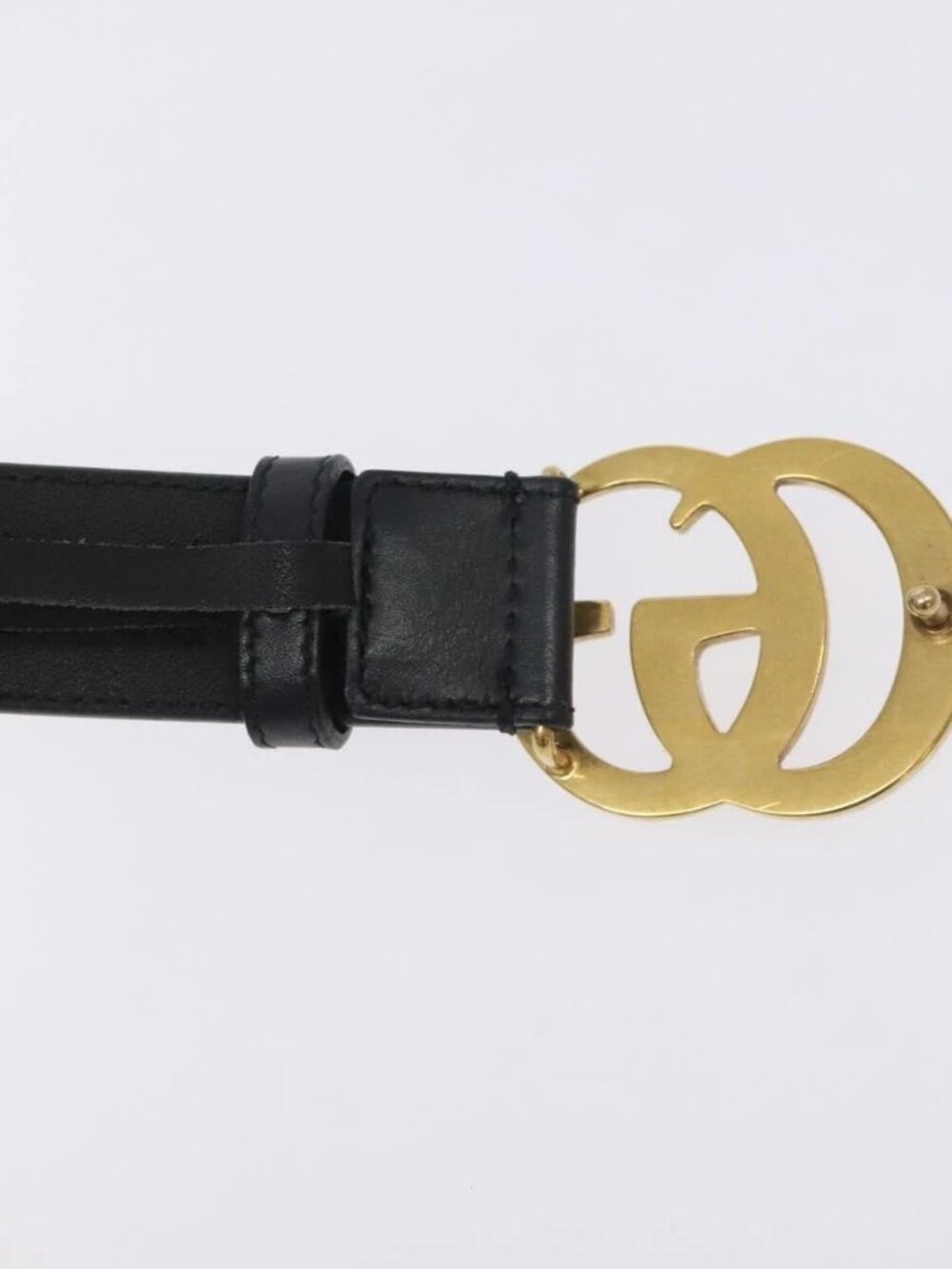 GUCCI GG Marmont Belt Leather 31.5" Black Gold 414516 Auth SW817 - Picture 10 of 12